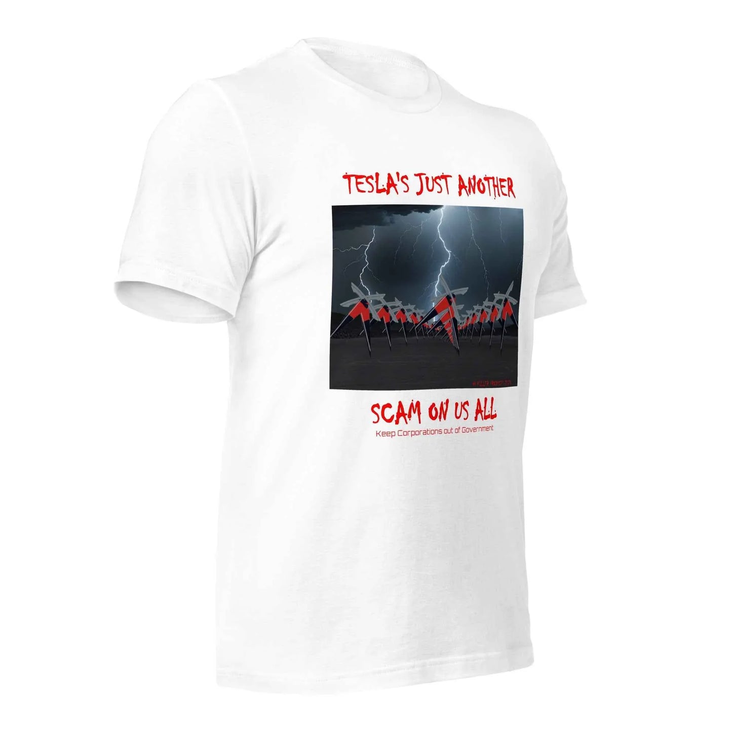 TESLA'S Just Another Scam Unisex T-Shirt: Eco-Friendly Statement Wear - Killer Products