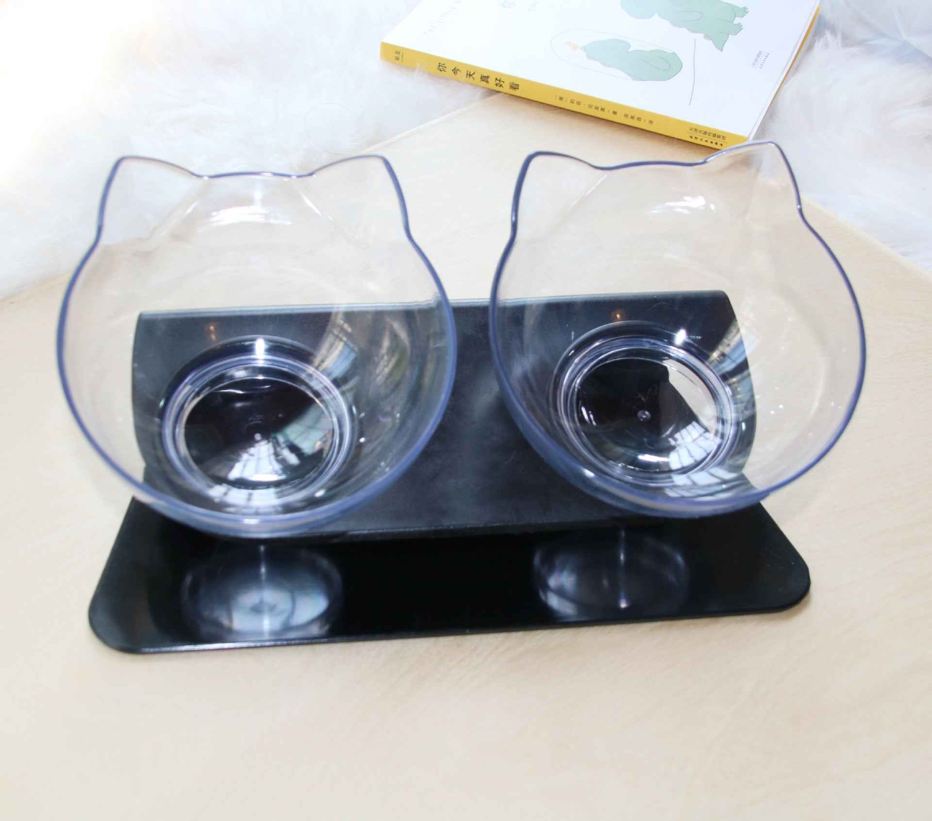 Cat Double Bowl: Protects Cervical Vertebra, Elevates Feeding Comfort - Killer Products