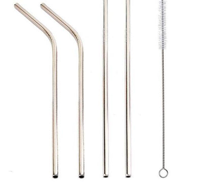 Vibrant Colourful Reusable Stainless Steel Straws Set of Four - Killer Products
