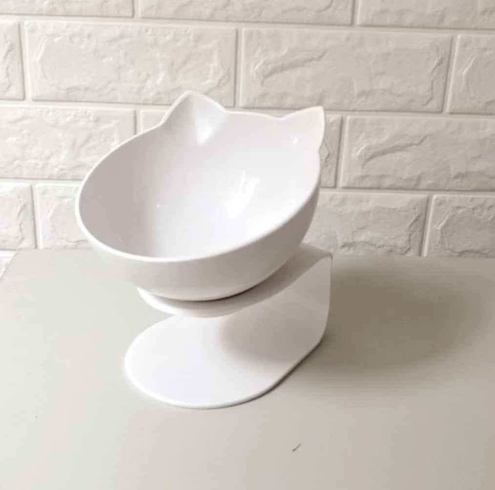 Cat Double Bowl: Protects Cervical Vertebra, Elevates Feeding Comfort - Killer Products