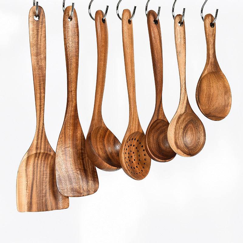 Teak Natural Wood Tableware: Versatile Kitchen Tool Sets Collection - Killer Products