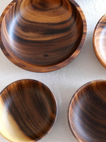 Natural Wooden Bowl: Elegant Kitchen & Restaurant Food Container - Killer Products