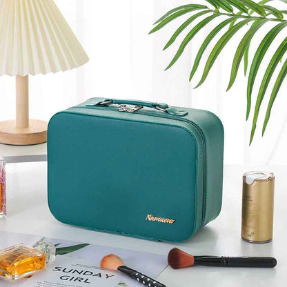 Solid Color PU Leather Waterproof Women's Cosmetic Bag, Large Capacity - Killer Products