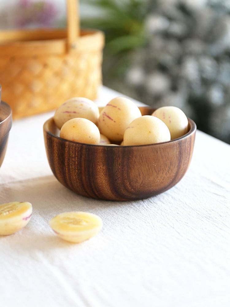 Natural Wooden Bowl: Elegant Kitchen & Restaurant Food Container - Killer Products