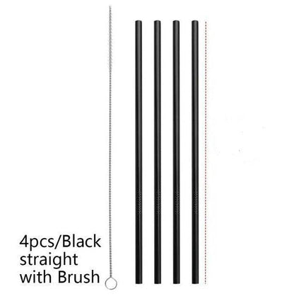 Vibrant Colourful Reusable Stainless Steel Straws Set of Four - Killer Products
