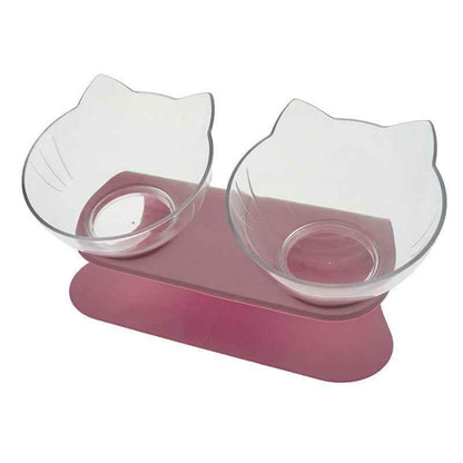 Cat Double Bowl: Protects Cervical Vertebra, Elevates Feeding Comfort - Killer Products