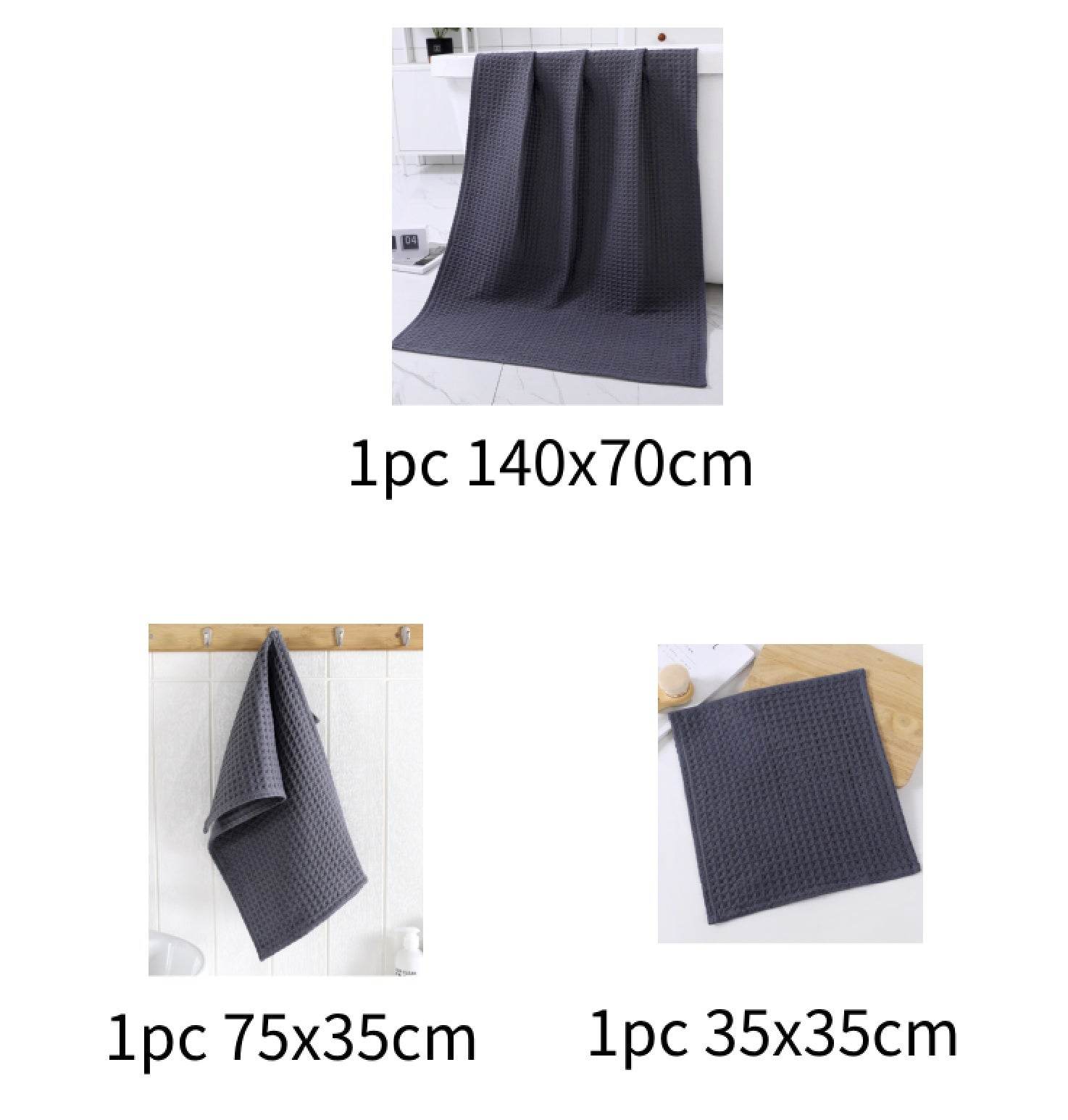 Luxurious Water-absorbing Quick-drying Pure Cotton Waffle Bath Towel - Killer Products