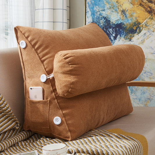 Comfort Velvet Wedge Bed Reading Pillow Large Backrest Cushion - Killer Products
