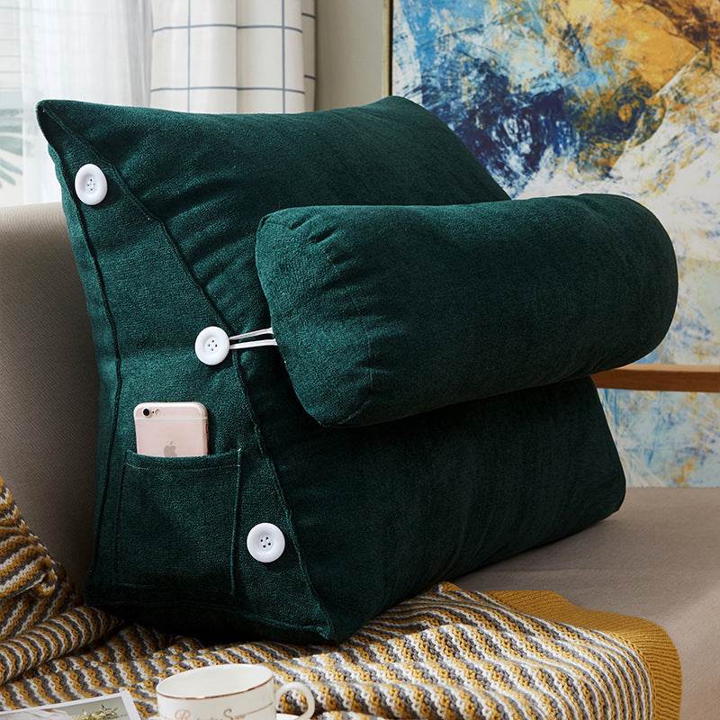 Comfort Velvet Wedge Bed Reading Pillow Large Backrest Cushion - Killer Products
