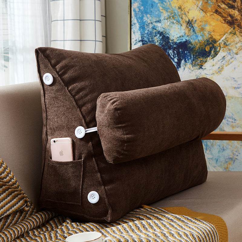 Comfort Velvet Wedge Bed Reading Pillow Large Backrest Cushion - Killer Products