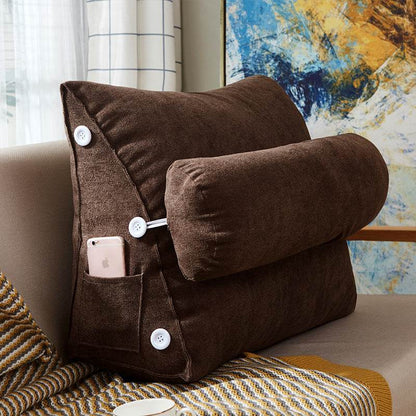Comfort Velvet Wedge Bed Reading Pillow Large Backrest Cushion - Killer Products