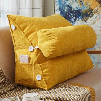Comfort Velvet Wedge Bed Reading Pillow Large Backrest Cushion - Killer Products