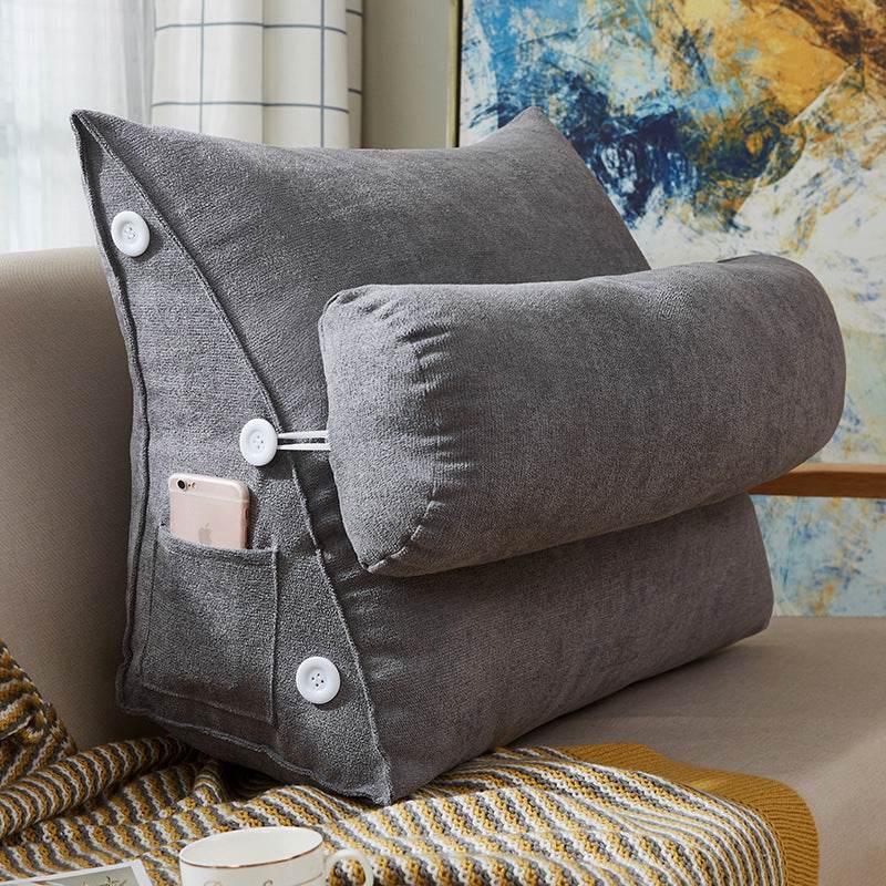 Comfort Velvet Wedge Bed Reading Pillow Large Backrest Cushion - Killer Products