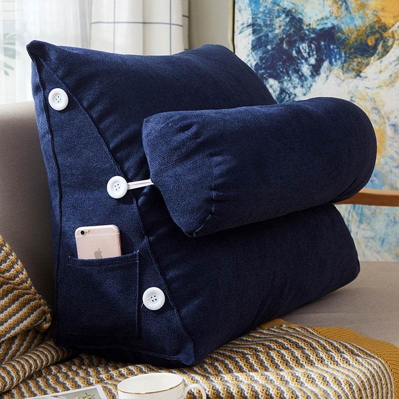 Comfort Velvet Wedge Bed Reading Pillow Large Backrest Cushion - Killer Products