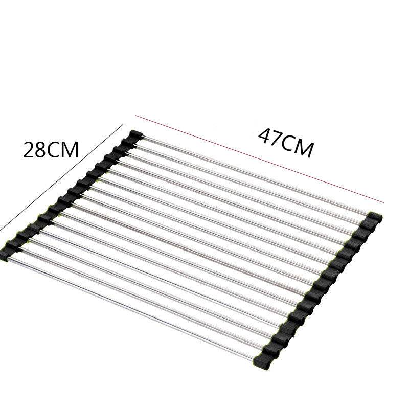 Sink Bowl Rack Stainless Steel Foldable Kitchen Dish Organizer - Killer Products