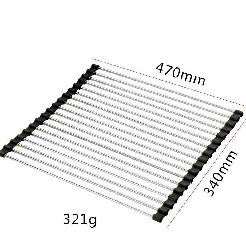 Sink Bowl Rack Stainless Steel Foldable Kitchen Dish Organizer - Killer Products
