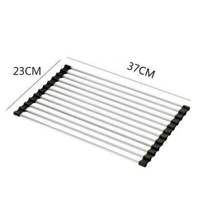 Sink Bowl Rack Stainless Steel Foldable Kitchen Dish Organizer - Killer Products