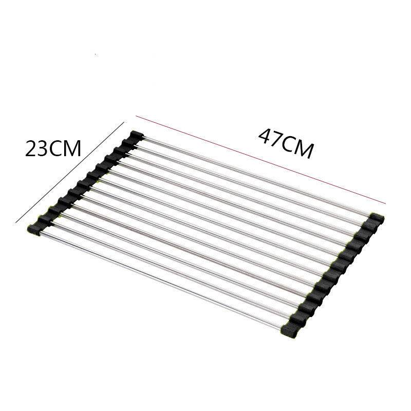 Sink Bowl Rack Stainless Steel Foldable Kitchen Dish Organizer - Killer Products