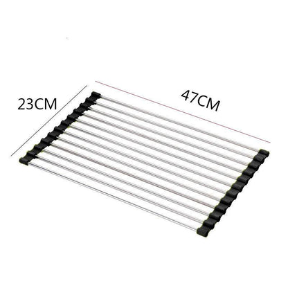Sink Bowl Rack Stainless Steel Foldable Kitchen Dish Organizer - Killer Products