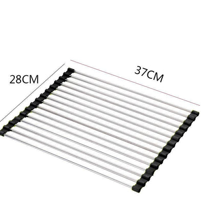 Sink Bowl Rack Stainless Steel Foldable Kitchen Dish Organizer - Killer Products