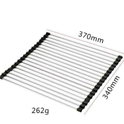 Sink Bowl Rack Stainless Steel Foldable Kitchen Dish Organizer - Killer Products