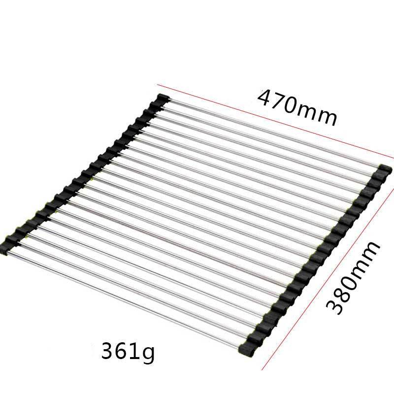 Sink Bowl Rack Stainless Steel Foldable Kitchen Dish Organizer - Killer Products
