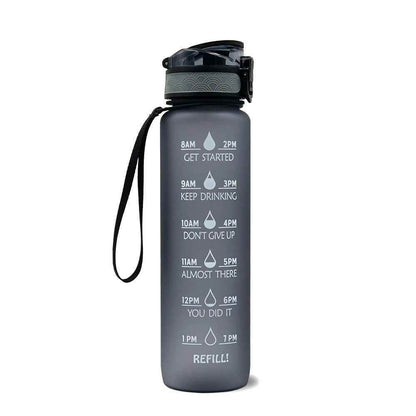 1L Tritan Time Marker Water Bottle - Leakproof Sports Fitness - Killer Products