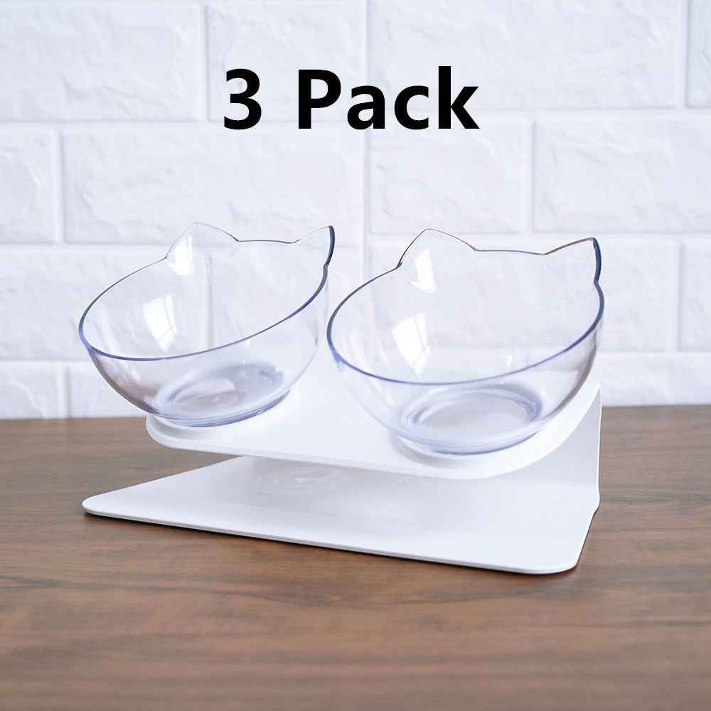 Cat Double Bowl: Protects Cervical Vertebra, Elevates Feeding Comfort - Killer Products