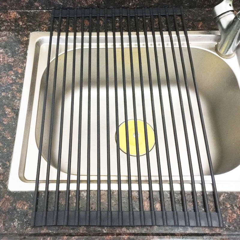 Sink Bowl Rack Stainless Steel Foldable Kitchen Dish Organizer - Killer Products