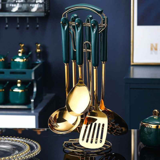 Premium 7 PCS Stainless Steel Silicone Kitchen Utensil Set - Killer Products