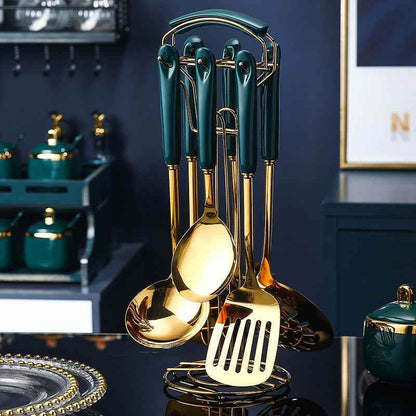 Premium 7 PCS Stainless Steel Silicone Kitchen Utensil Set - Killer Products