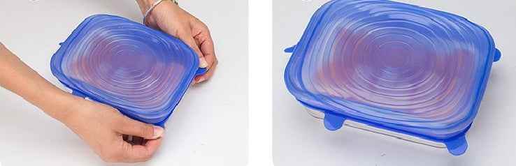 Versatile 6-Piece Stretch Siliconecover Set for Food Preservation - Killer Products
