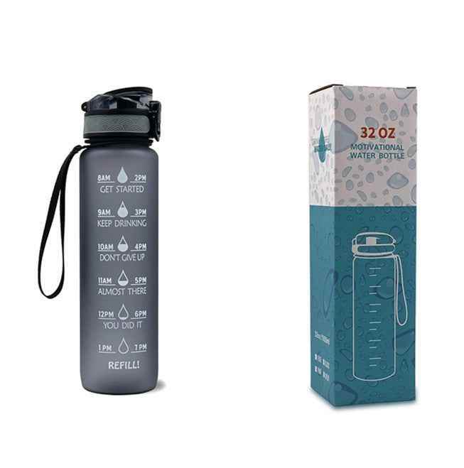 1L Tritan Time Marker Water Bottle - Leakproof Sports Fitness - Killer Products
