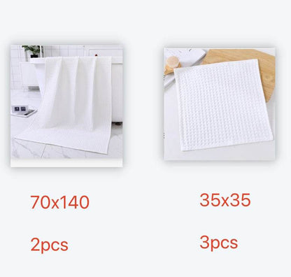 Luxurious Water-absorbing Quick-drying Pure Cotton Waffle Bath Towel - Killer Products