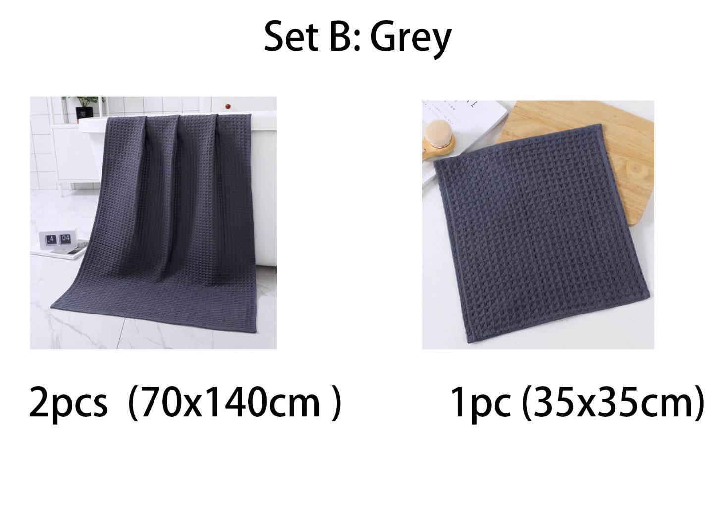 Luxurious Water-absorbing Quick-drying Pure Cotton Waffle Bath Towel - Killer Products