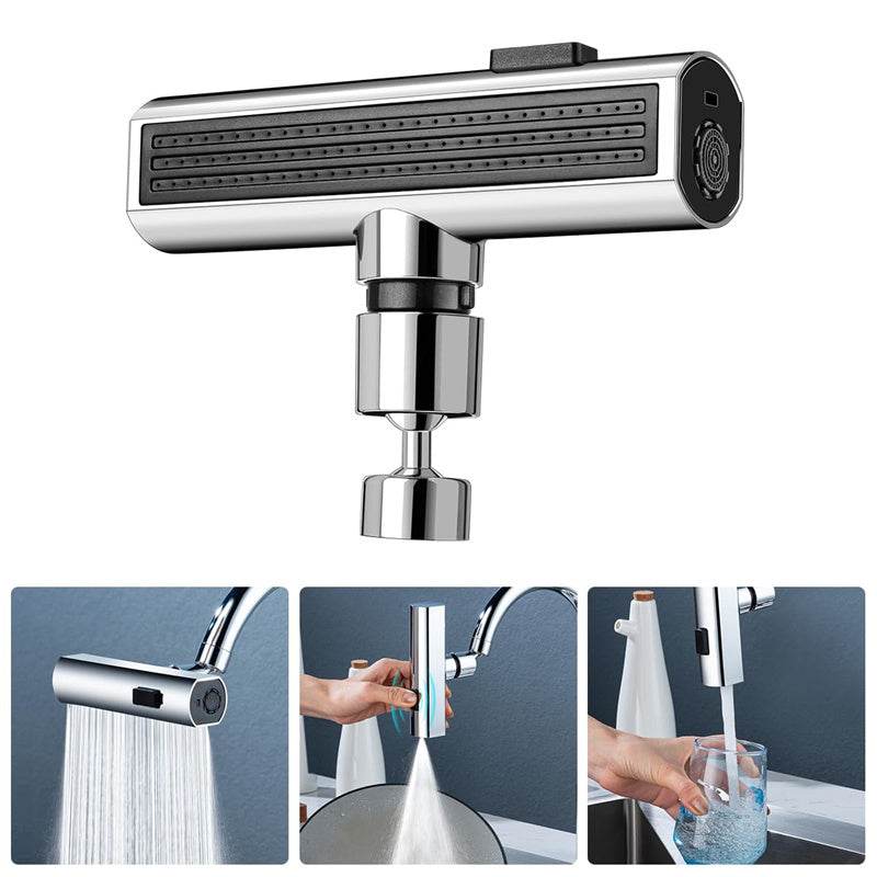 Splash-Proof Universal Rotating Kitchen Faucet Waterfall Nozzle Extension - Killer Products