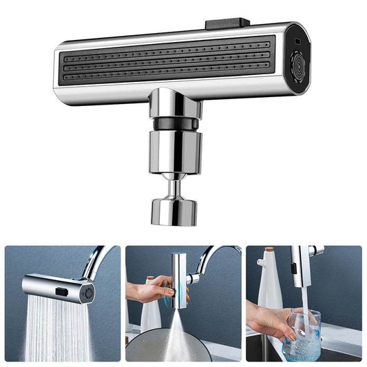 Splash-Proof Universal Rotating Kitchen Faucet Waterfall Nozzle Extension - Killer Products