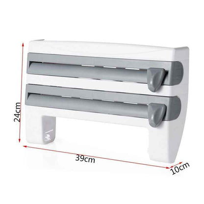 4-In-1 Kitchen Roll Holder Dispenser for Foil Film Wrap - Killer Products