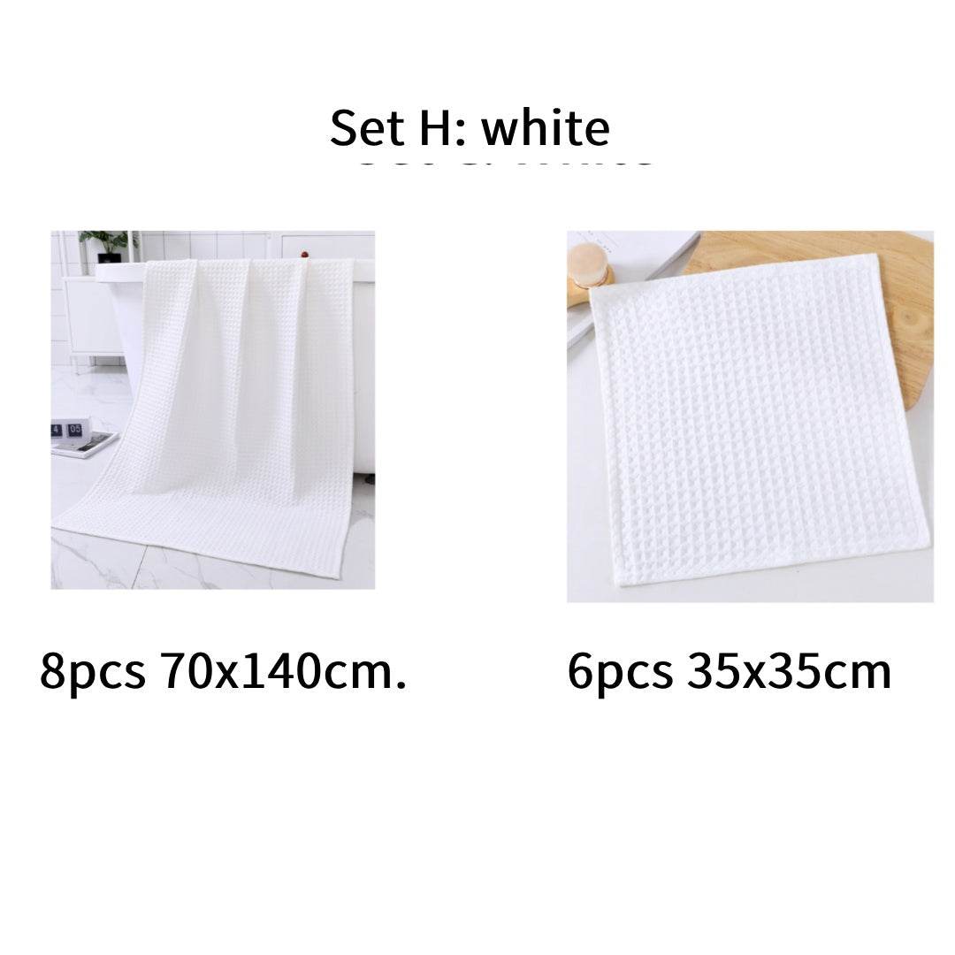 Luxurious Water-absorbing Quick-drying Pure Cotton Waffle Bath Towel - Killer Products