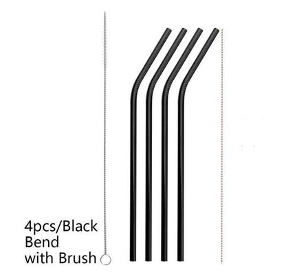 Vibrant Colourful Reusable Stainless Steel Straws Set of Four - Killer Products