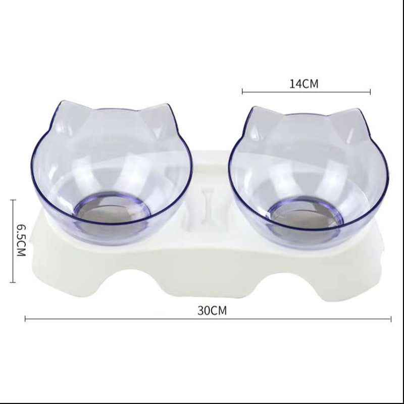 Cat Double Bowl: Protects Cervical Vertebra, Elevates Feeding Comfort - Killer Products