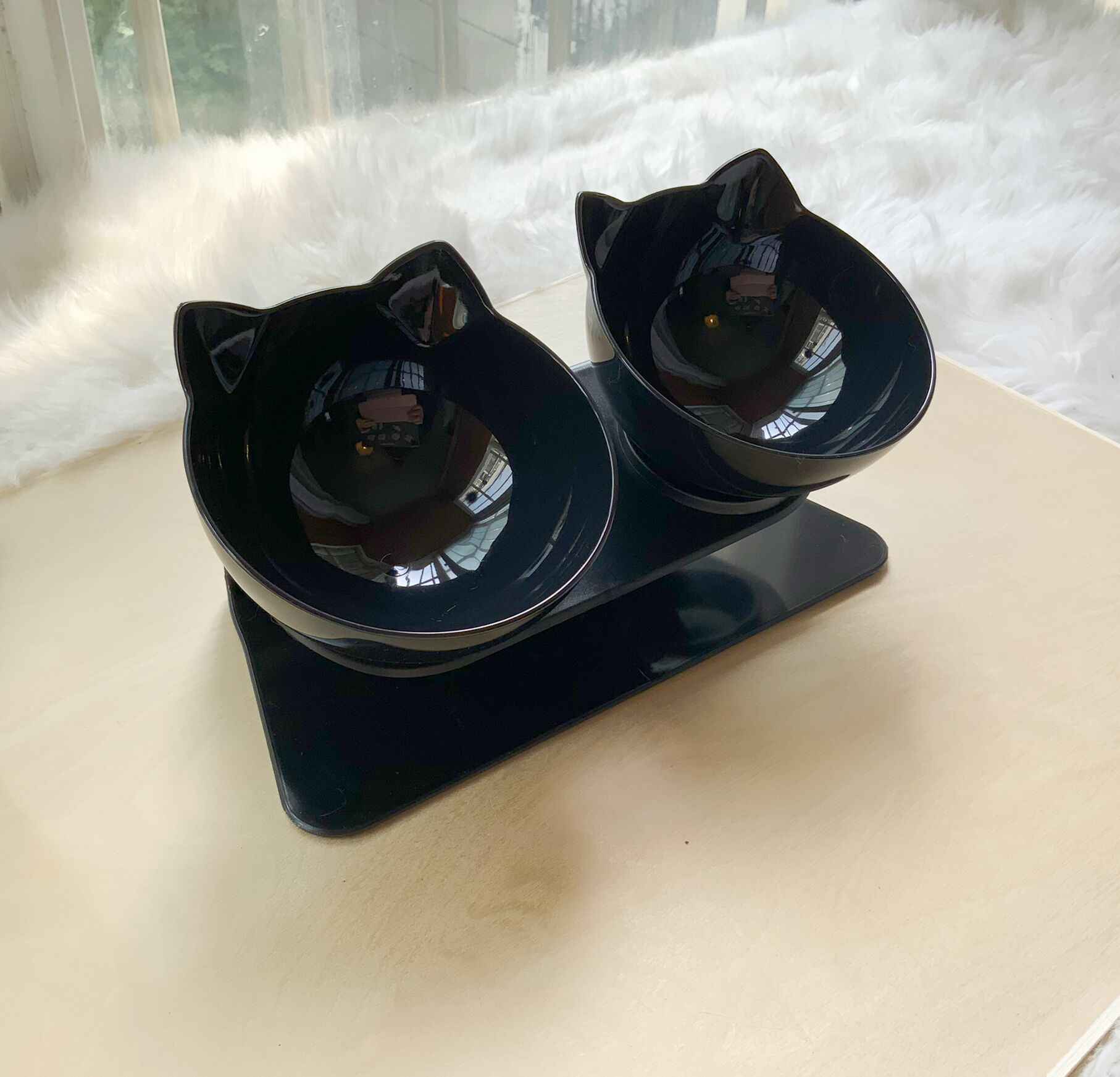 Cat Double Bowl: Protects Cervical Vertebra, Elevates Feeding Comfort - Killer Products