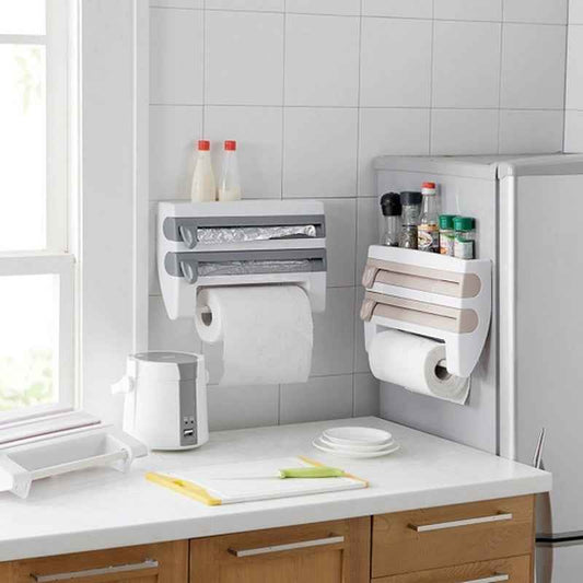 4-In-1 Kitchen Roll Holder Dispenser for Foil Film Wrap - Killer Products