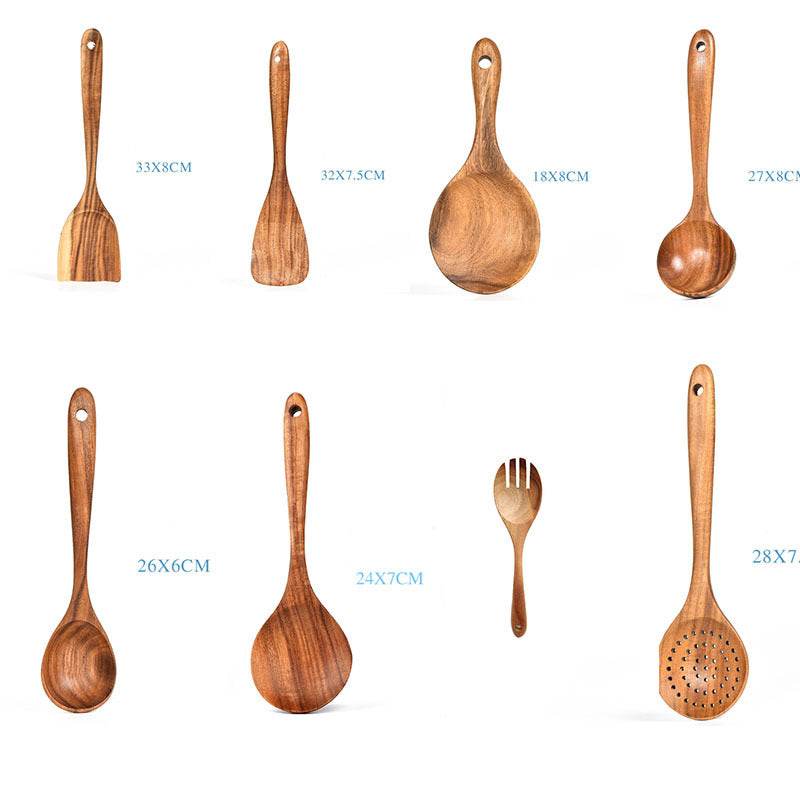Teak Natural Wood Tableware: Versatile Kitchen Tool Sets Collection - Killer Products