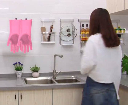 Silicone Heat-resistant Cleaning Brush Scrubbing Gloves for Kitchen Magic - Killer Products