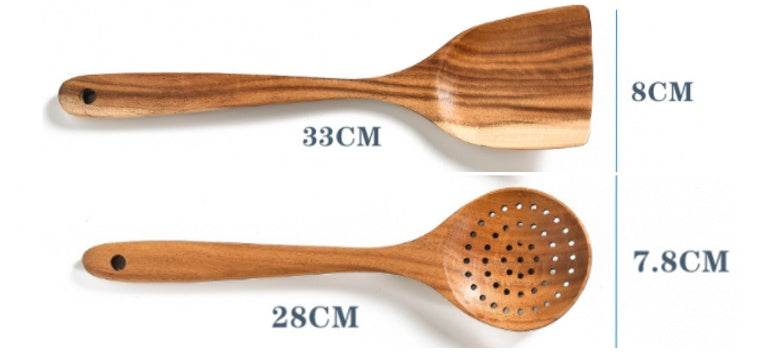 Teak Natural Wood Tableware: Versatile Kitchen Tool Sets Collection - Killer Products