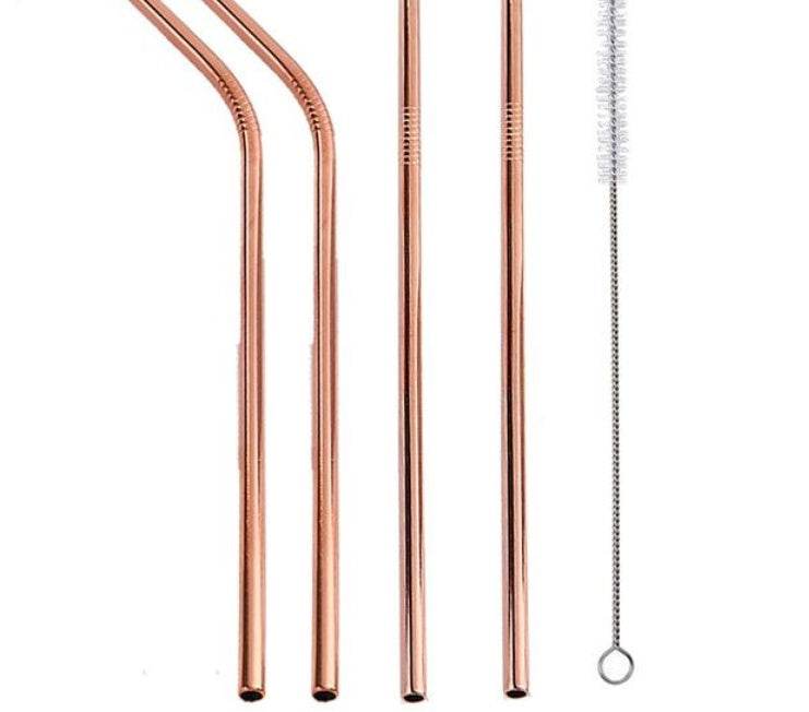 Vibrant Colourful Reusable Stainless Steel Straws Set of Four - Killer Products
