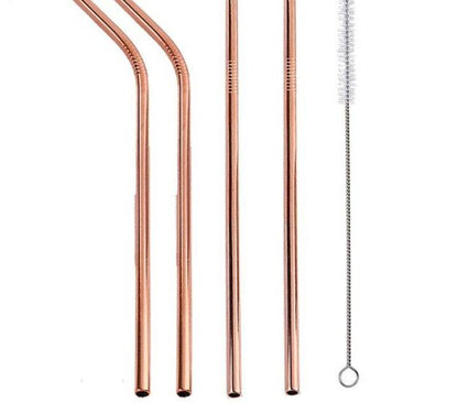 Vibrant Colourful Reusable Stainless Steel Straws Set of Four - Killer Products