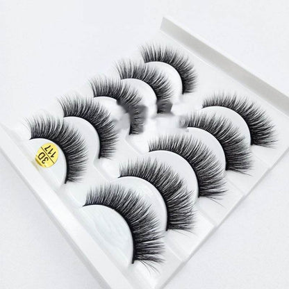 Big Eye Glamour: Multi-layer 3D Thick Five Pairs Lashes - Killer Products