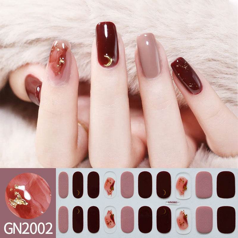 Finger Baking-Free Gel Nail Stickers with Simple Grid Design - Killer Products